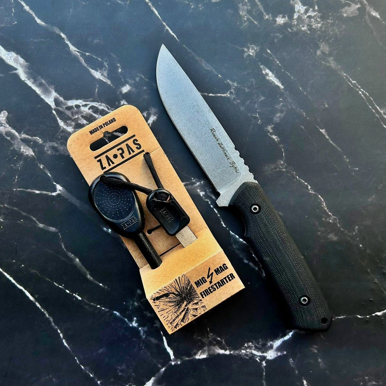 Nóż Romka Zaklinacza Byków + krzesiwo Za-Pas Mig-Mag