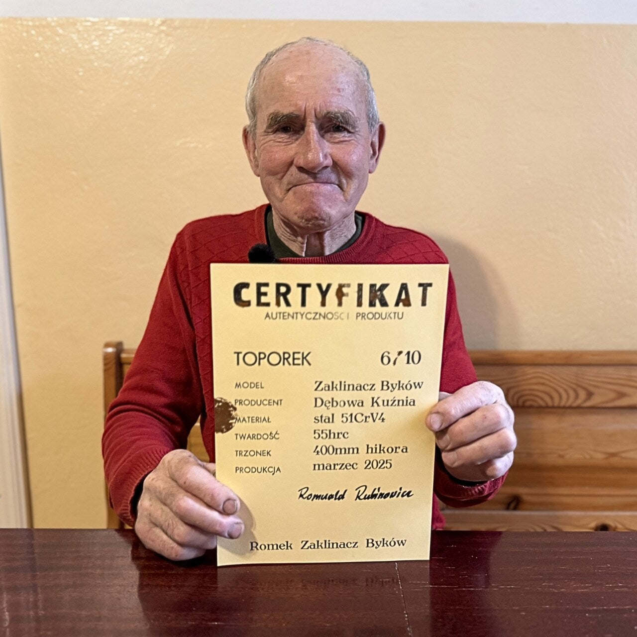 Toporek Zaklinacz Byków, limitowana edycja, egzemplarz nr 6 Zaklinacz Byków