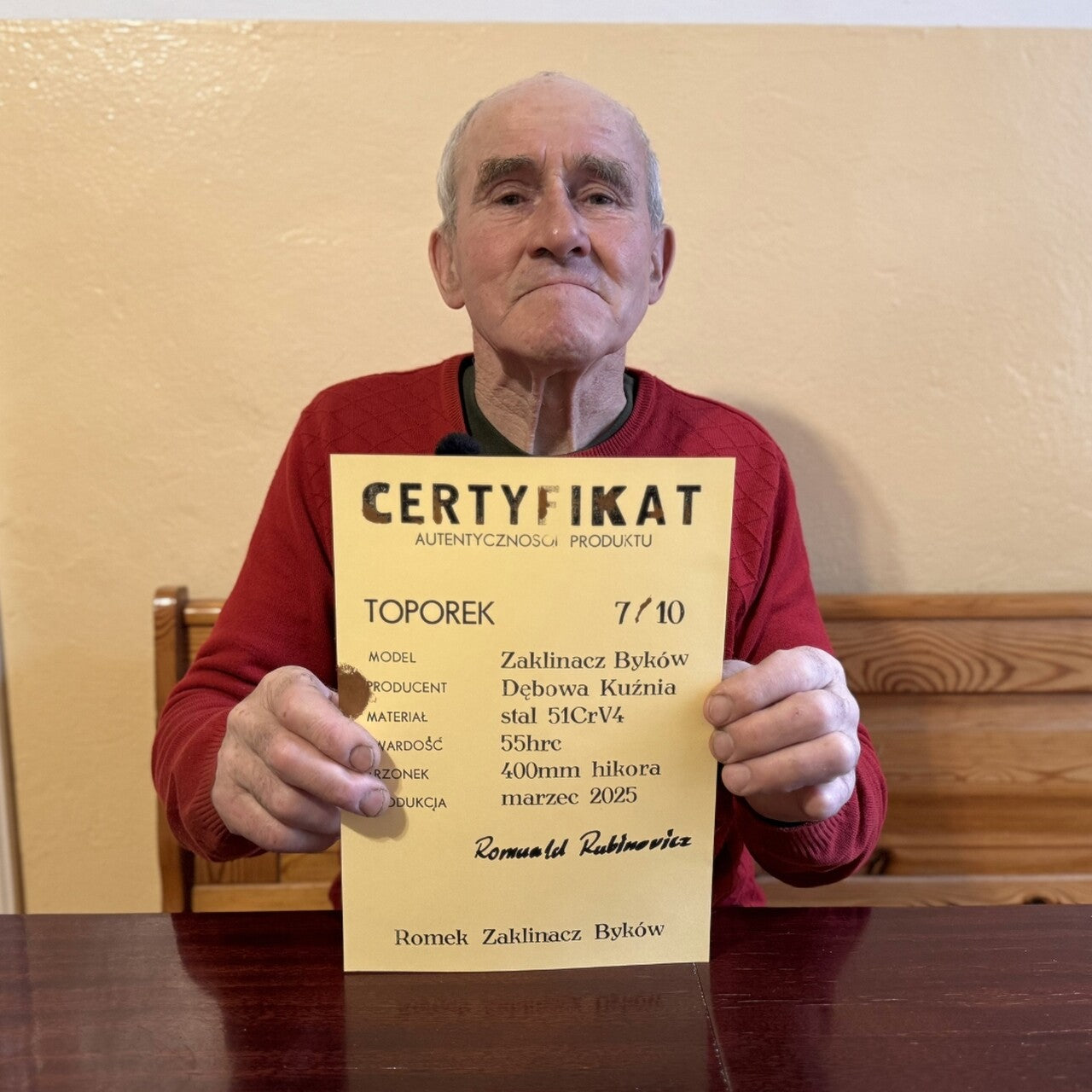 Toporek Zaklinacz Byków, limitowana edycja, egzemplarz nr 7 Zaklinacz Byków